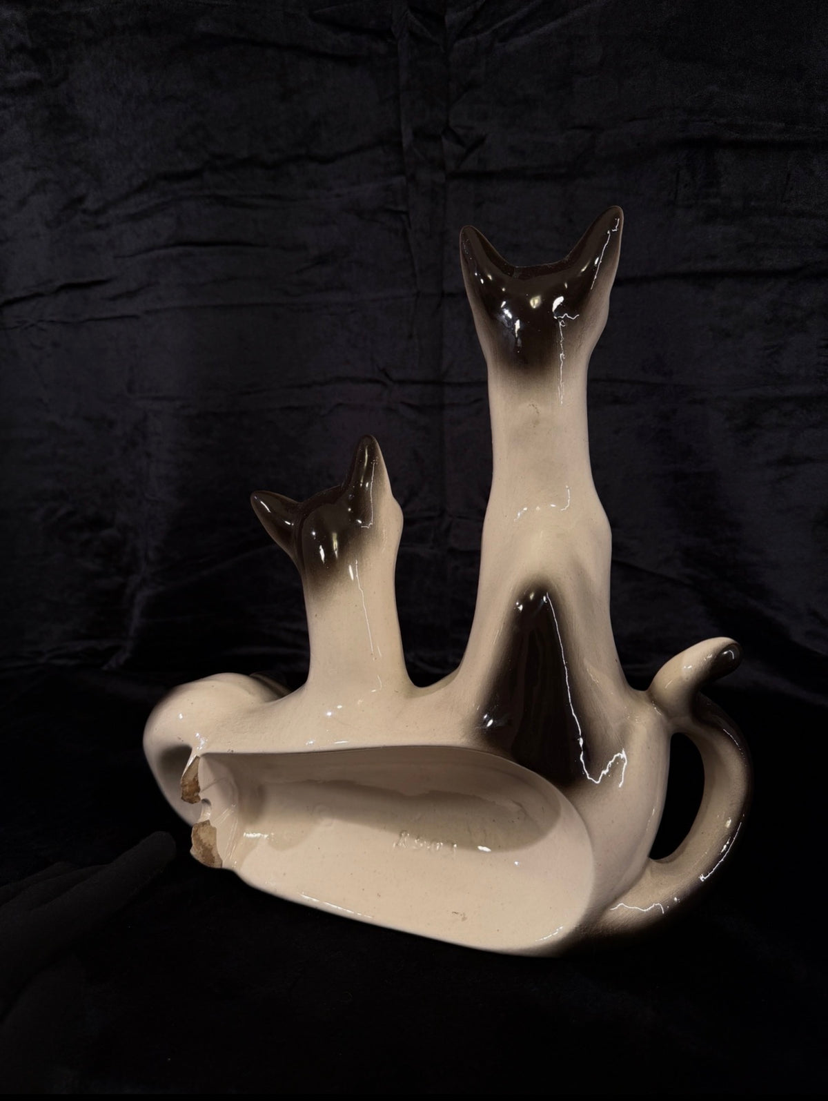 Vintage Mid-Century Siamese Cat Ceramic Sculpture